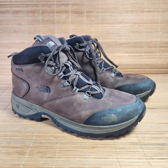 The North Face Hikers Mens 10.5 Waterproof Dark Brown Leather Mid Hiking Boots - Picture 13 of 14